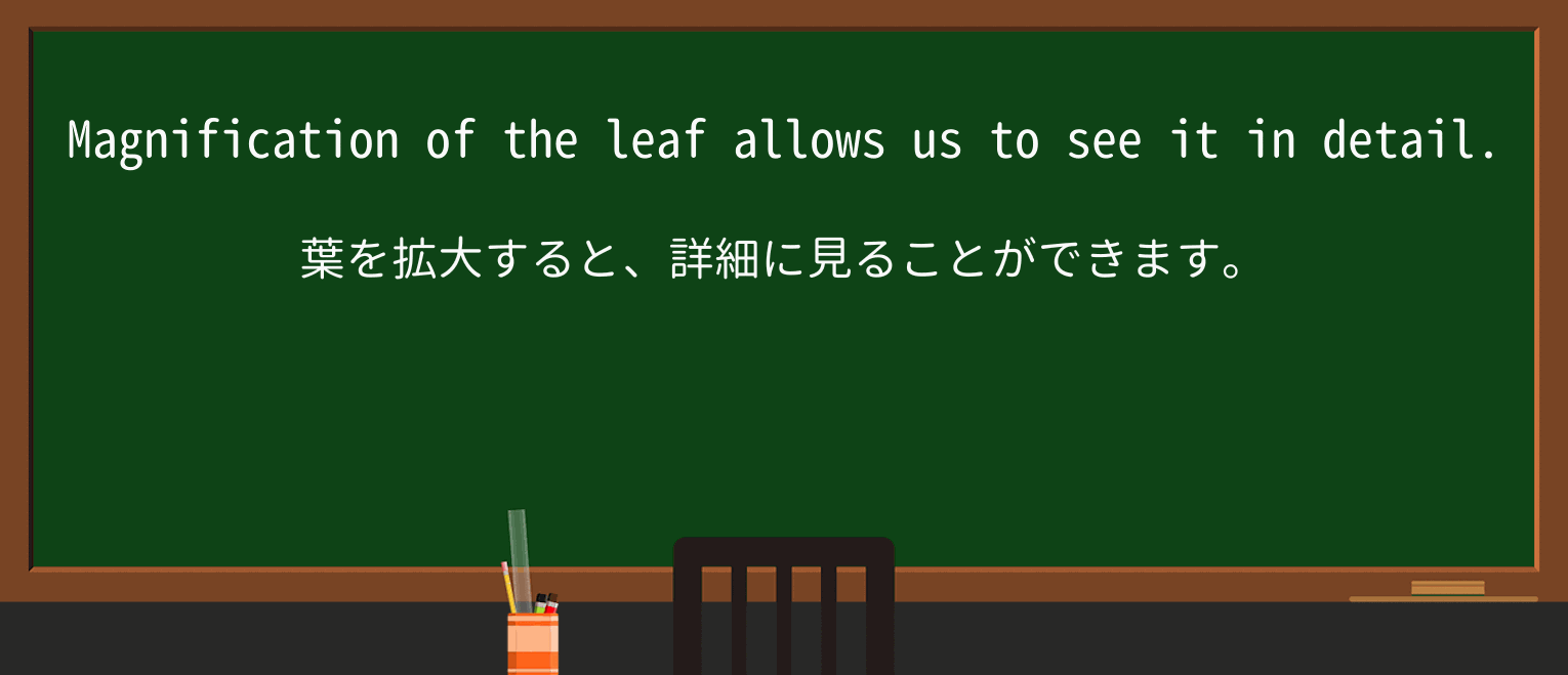 【英単語】magnificationを徹底解説!意味、使い方、例文、読み方 ・例文1
