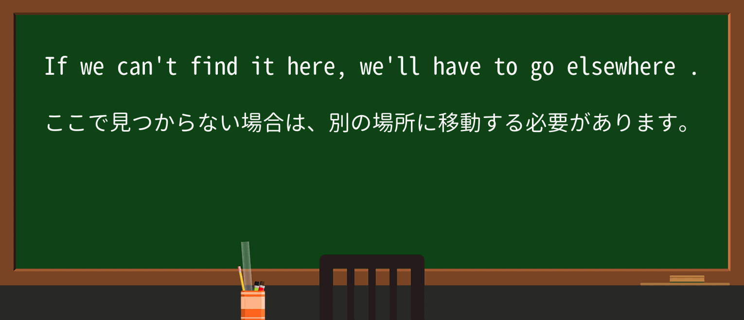 【英単語】elsewhereを徹底解説!意味、使い方、例文、読み方 ・例文1