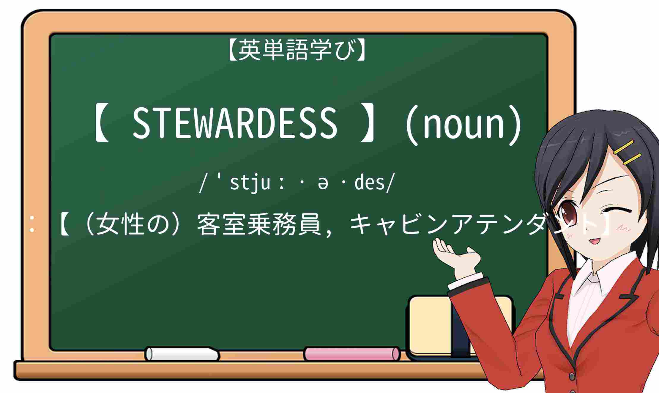 【英単語】stewardessを徹底解説!意味、使い方、例文、読み方