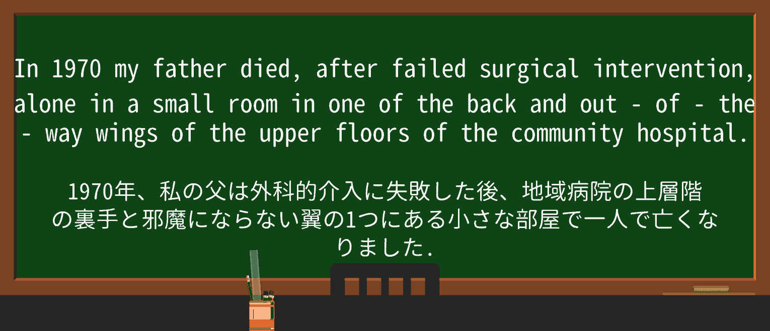 【英単語】out-of-the-wayを徹底解説!意味、使い方、例文、読み方 ・例文2