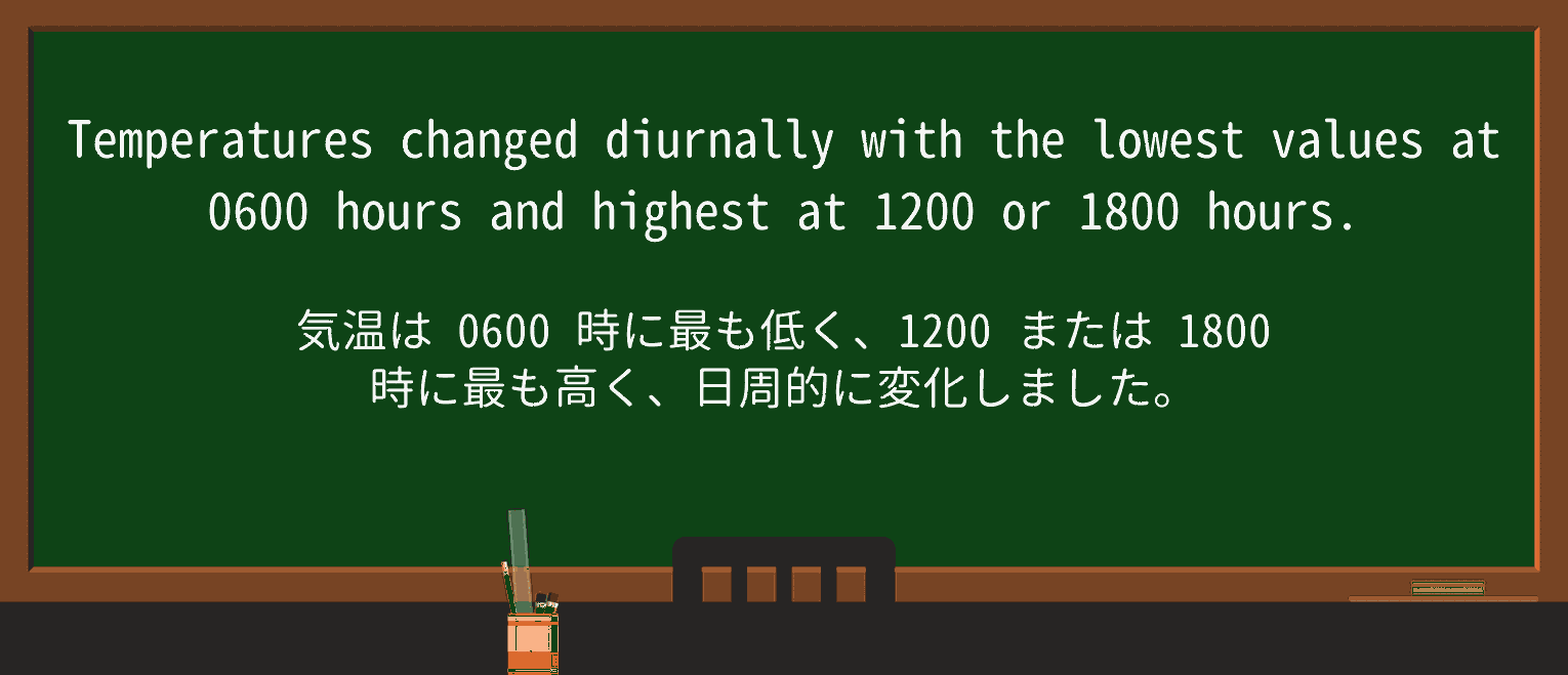 【英単語】diurnallyを徹底解説!意味、使い方、例文、読み方 ・例文1