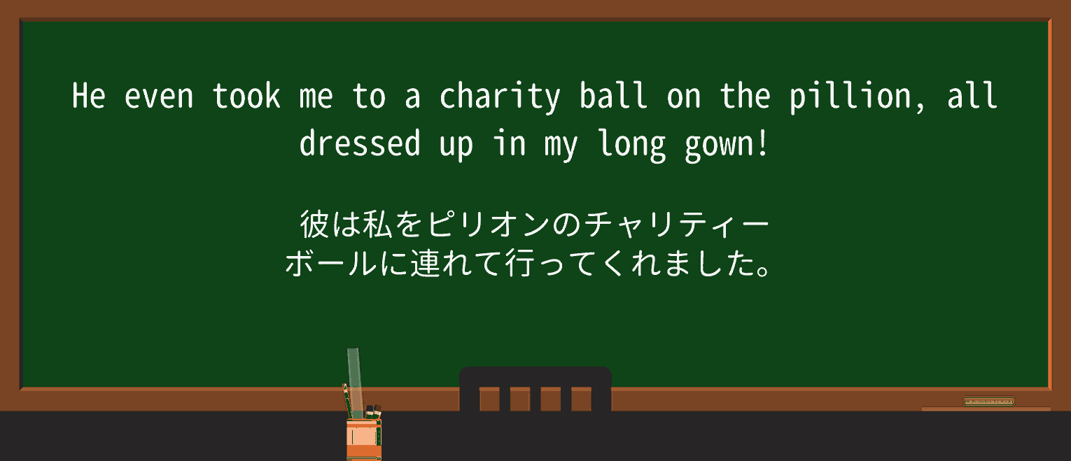 【英単語】pillionを徹底解説!意味、使い方、例文、読み方 ・例文1