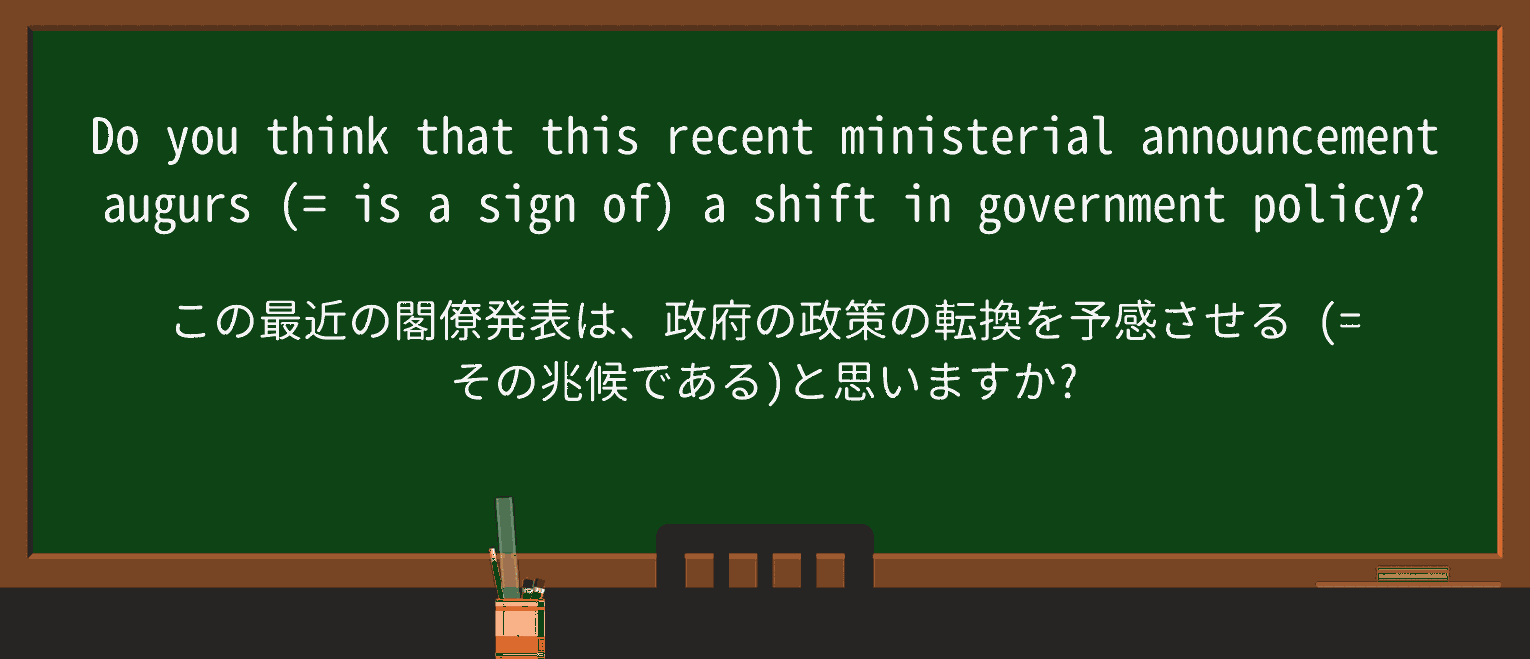 【英単語】augurを徹底解説!意味、使い方、例文、読み方 ・例文1