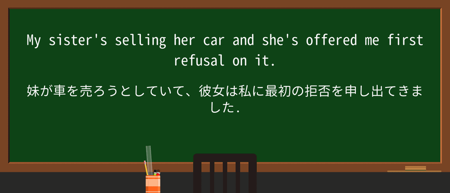 【英単語】first-refusalを徹底解説!意味、使い方、例文、読み方 ・例文1
