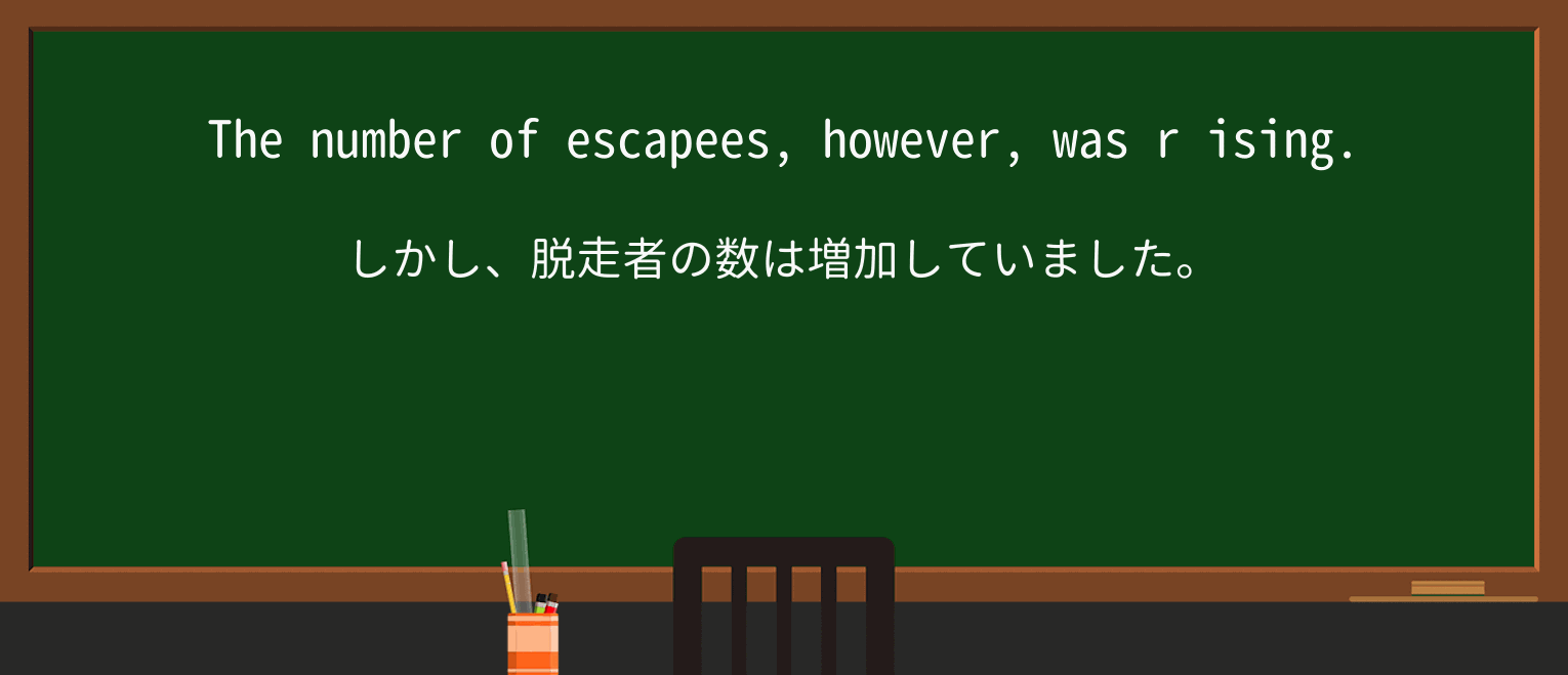 【英単語】escapeeを徹底解説!意味、使い方、例文、読み方 ・例文3