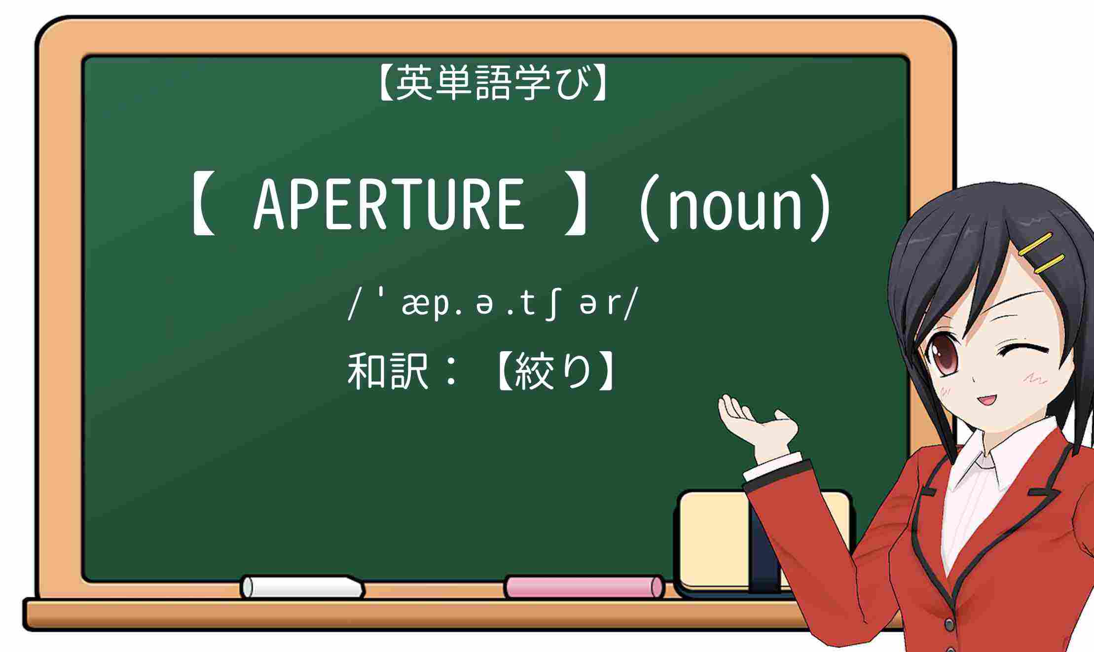 【英単語】apertureを徹底解説!意味、使い方、例文、読み方