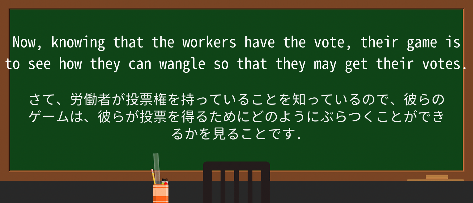 【英単語】wangleを徹底解説!意味、使い方、例文、読み方 ・例文3