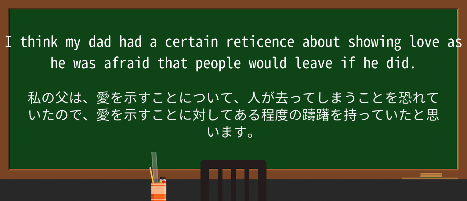 【英単語】reticenceを徹底解説!意味、使い方、例文、読み方 ・例文1