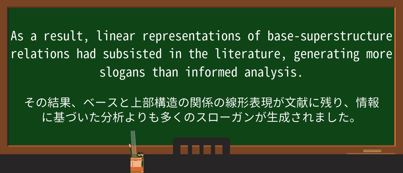 【英単語】subsistを徹底解説!意味、使い方、例文、読み方 ・例文3