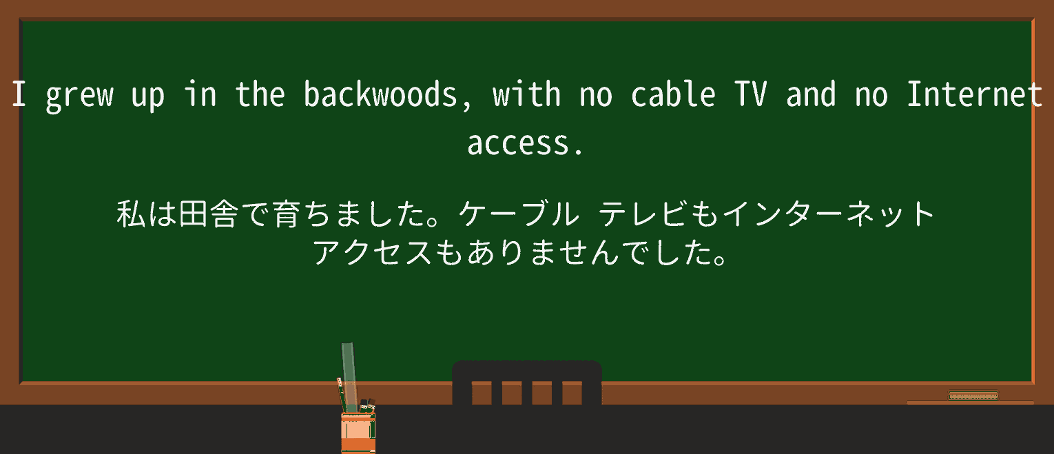 【英単語】backwoodsを徹底解説!意味、使い方、例文、読み方 ・例文1