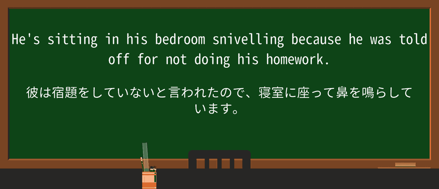 【英単語】snivelを徹底解説!意味、使い方、例文、読み方 ・例文1