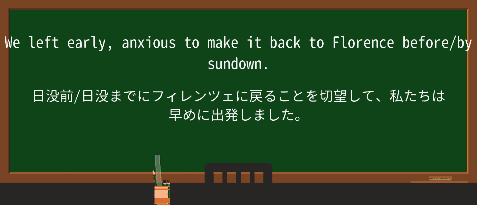 【英単語】sundownを徹底解説!意味、使い方、例文、読み方 ・例文1