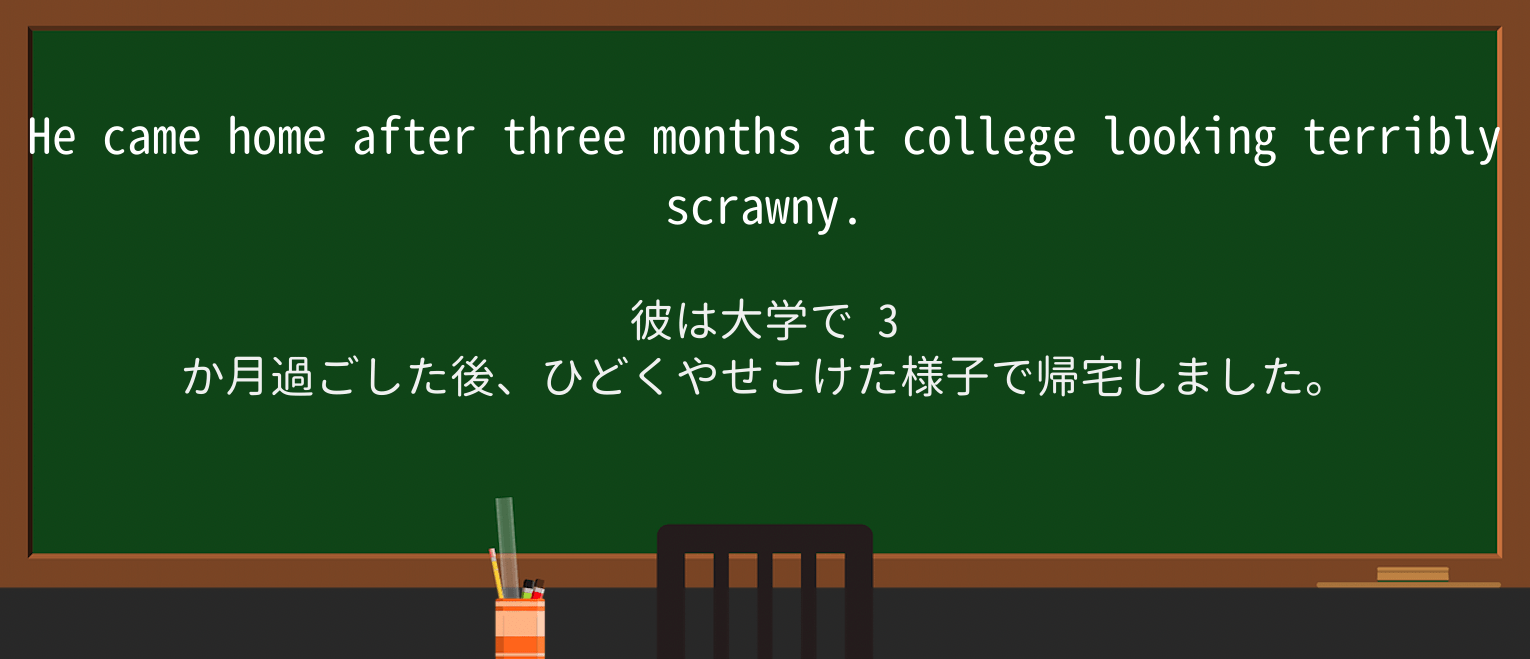 【英単語】scrawnyを徹底解説!意味、使い方、例文、読み方 ・例文1